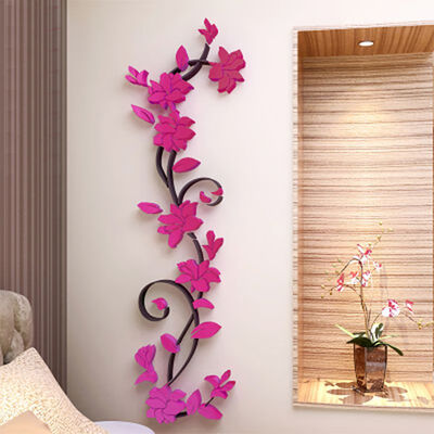 

Wall Stickers 3D Romantic Rose Flower Wall Sticker Removable Decal Room Vinyl For Home Bedroom Decoration