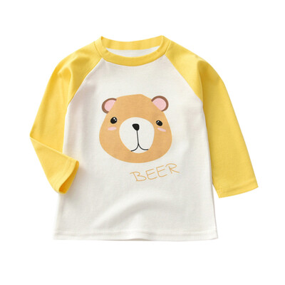 

Autumn Baby T-shirts 1Y-6Y Boy Girl Long Sleeve T-Shirts Kids Cartoon Animal Print Tops Shirts Casual Blouse 6 Colors Soft Kids