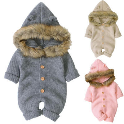 

Newborn Baby Girl Fall Winter Warm Romper Bodysuit Jumpsuit Hoodies Clothes