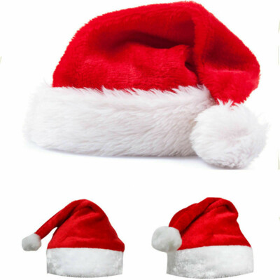 

Christmas Unisex Santa Claus Hat Warm Plush Elastic Cap Cosplay Costume Hat