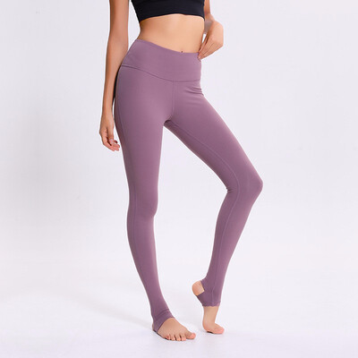 

High Flexible Solid Yoga Foot Pants Women Widen Waistband Dance Fitness Leggings Anti-sweat Nylon Gym Workout Tights