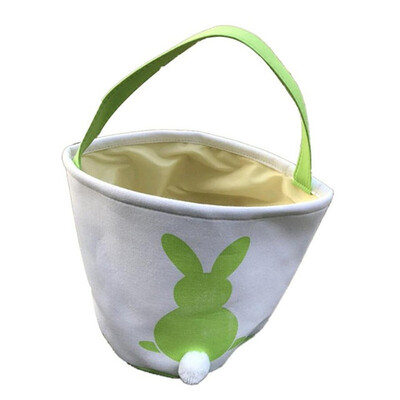 

Convas Rabbit Printed Easter Rabbit Basket Eggs Bunny Easter Decorative Bag Egg Decorations Decors Ornaments Party Gift Bag