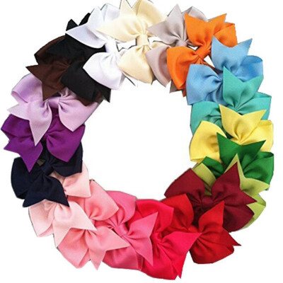 

New 20 Pcs Girls Kid Hair Bows Band Boutique Alligator Clip Grosgrain Ribbon