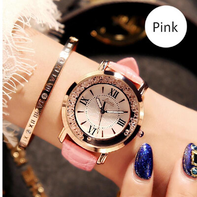 

Ins super fire vibrating watch chic female middle school students Korean version of the net red rhinestone leisure starry trend cu