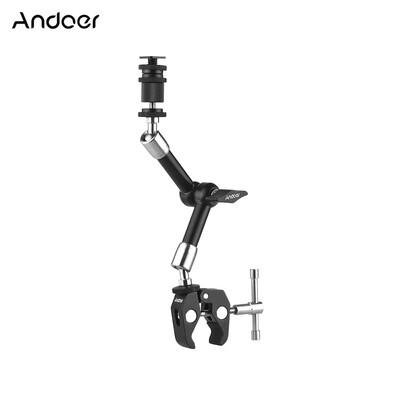 

Andoer 11" Stainless Steel Articulating Friction Arm with Adjustable Super Rod Clamp Pliers Clip for DSLR Camera RigMonitorLED