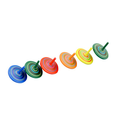 

〖Follure〗3Pcs Colorful Funny Handmade Painted Wood Spinning Top Wooden Toys Education Toy