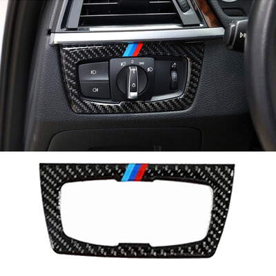 

1 Carbon Fiber Headlight Lamp Switch Button Cover Trim For BMW 34 Series 2018