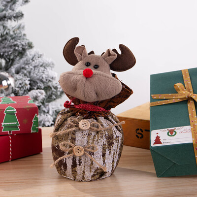 

Gobestart Christmas Child Candy Bag Cotton Santa Snowman Christmas Gift Bag