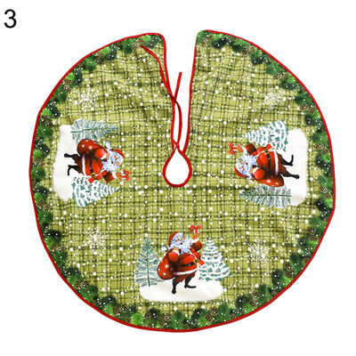 

Christmas Tree Skirt Apron Stand Base Santa Letter Elk Floor Mat Home Decor