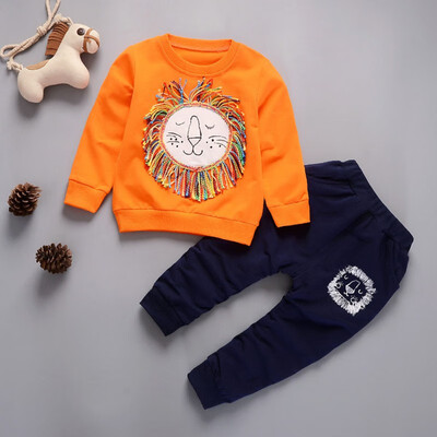 

2PCS Baby Boy Girl Clothes Set Long Sleeve Cartoon Print T-Shirt TopCasual Trousers Toddler Clothes Outfits