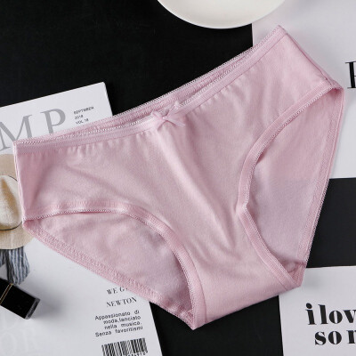 

Women Cotton Brief Underwear Mid-waist Panties Breathable Ladies Girls Underpants 8 Colors