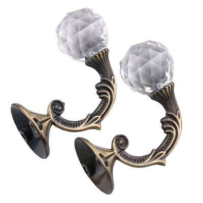 

2pcs crystal ball metal curtain hook Wall Tie Back Hanger Holder Curtain Hanging curtains tie back home supplies
