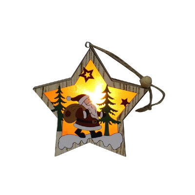 

Christmas Decorations Christmas Tree Wooden Glowing Hanging Decoration Mini Lovely Christmas Gift Wooden Luminous Pendant