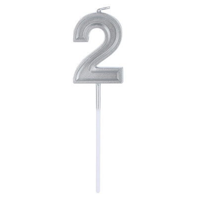 

Toponeto Silver Number 1 Birthday Numeral Candles Number Cake Decor for AdultsKids Party