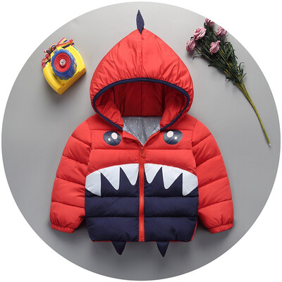 

Baby Clothes 1-6T Girlbaby Boy Hooded Down Jackets Casual Cartoon Pattern Windproof And Warm Lightweight Childrens Down Coat