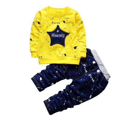 

Fashion Kids Baby Boys Girls Clothes Sets Long sleeve Shirt Tops Pants Cotton Casual Children Clothing 2Pcs Suits