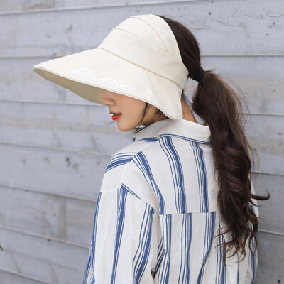 

Sunshade cap woman summer tide Korean version 100 sunscreen cap big edge UV protection solar cap anti-ultraviolet empty top hat