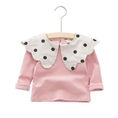 

New 5 Colors Autumn Baby Girl Long Sleeve T-Shirts Kids Polka Dot Printed Tops Tees Casual Blouse