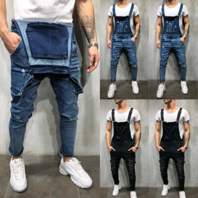 

Fashion Mens Ripped Skinny Jeans Destroyed Frayed Slim Fit Denim Pant Zipper YY