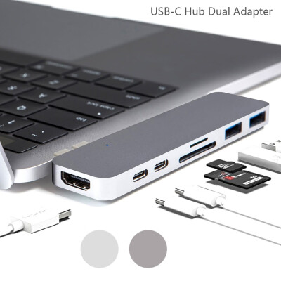 

Willstar 7in1 USB-C Hub Dual Type-C Multiport Card Reader Adapter 4K HDMI for MacBook Pro BBY