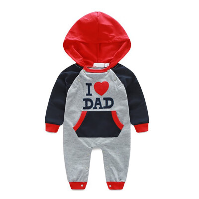 

Baby Rompers Boy Girl Clothes I Love mama Papa Jumpsuits Cute Letters Hoodie Romper Casual Long Sleeve Outerwear