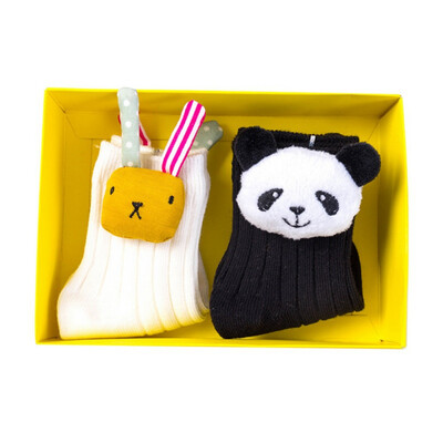 

New Winter Warm 2 Pair Baby Boys Girls Autumn Breathable Animal Print Socks Warm Anti Slip Floor Sock