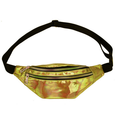 

Women Holographic Laser Crossbody Shoulder Chest Bag Zipper Waist Fanny Pack