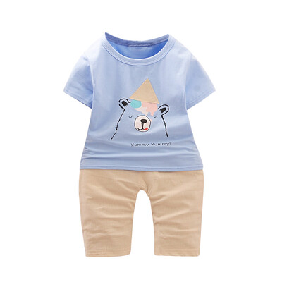 

Baby Kid Boy Girl Clothes Summe Boy Girl Clothing Set Cartoon Bear Short Sleeve ShirtShorts 2PCs Kids Boy Clothes Set