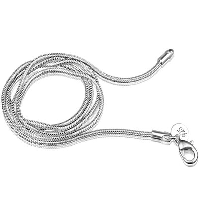 

2Pcs Lot 925 Sterling Silver 22Mm Men Women Snake Chain Necklace Bride Wedding Engagement Jewelry Diy Necklace