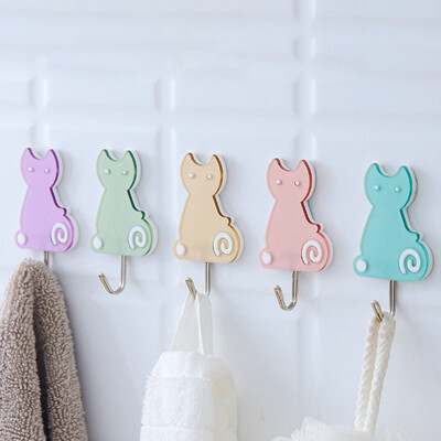 

Cute Cartoon Sticky Hooks Wall-Mounted Suction Cup Key Clothes Holder Decorate Wall Door Strong Rack Hooks