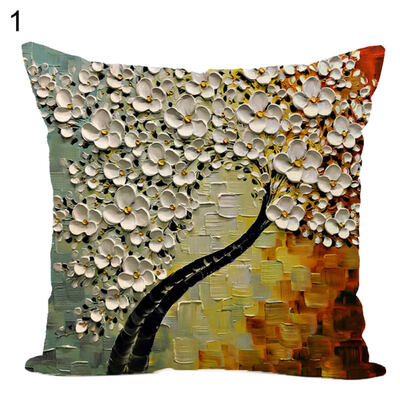 

Flower Plant Painted Throw Pillow Case Cushion Cover Sofa Bed Car Office Decor