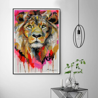 

Hanging Wall Art Simple Fashion Simple Painting Colorful Animal Modern Living Room Decoration