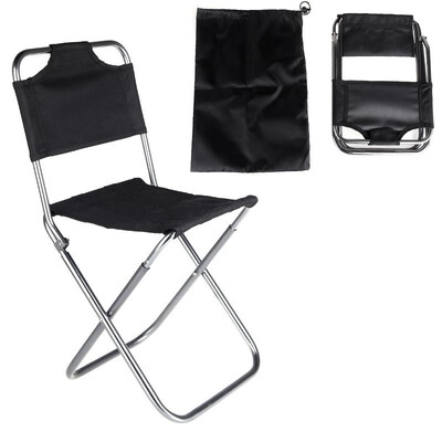 

Portable Folding Aluminum Oxford Cloth Chair Outdoor Fishing Camping with Backrest Carry Bag Black