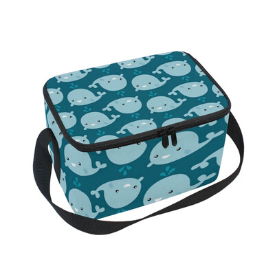 

ALAZA Lunch Box Insulated Small Whale Lunch Bag Large Cooler Tote Bagfor Men Women