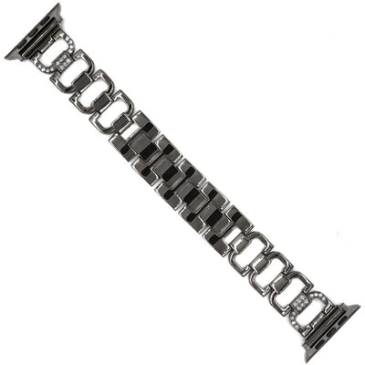 

Shape Of D Letter Iwatch Band Stainless Steel Chain Strap for IWATCH Crystal Diamond D Button Metal Strap