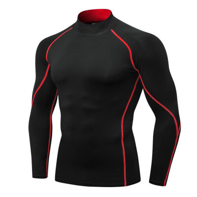 

Men Long Sleeve Speed Dry T-Shirts Fitness High Collar Sports Running Training High-elastic Tight-fitting Tops