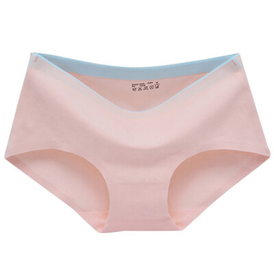 

New Female Panties Seamless Ice Silk Safety Pants Casual Womens Solid Color Summer Panties Mid Waist Underwear