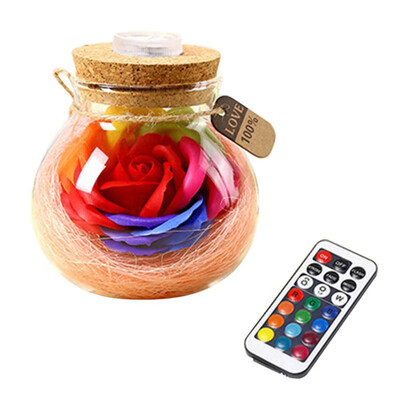

Romantic Light Valentines Day Gift Led Bulb Rgb Dimmer Lamp Rose Flower Bottle With Remote Control For Mom Girl Birthday Gift