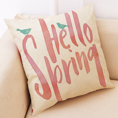 

〖Follure〗Home Decor Cushion Cover Hello Spring Throw Pillowcase Pillow Covers