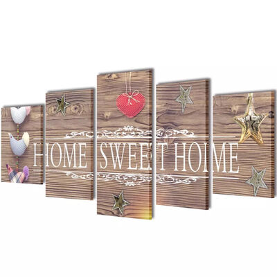 

Canvas Wall Print Set Home Sweet Home Design 79" x 39"