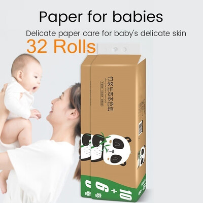 

1632 Rolls Toilet Paper 4-Ply Bamboo Pulp Color Roll Paper Household Affordable Toilet Paper Hand Paper Coreless Roll Paper