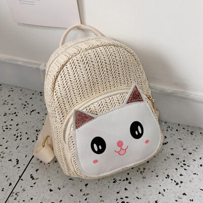 

New Boy Girl Straw Cartoon Backpack School Rucksack Bag Special Necessary