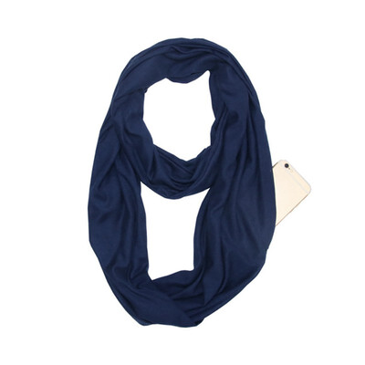 

Ladies Scarfs Autumn Winter Warm Solid Black White O Ring Scarves 2018 New Soft Zipper Pocket Loop Scarf Women Fashion