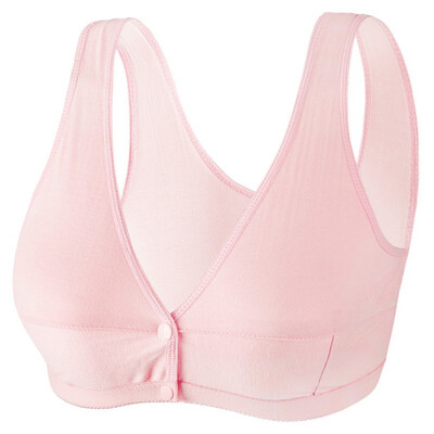 

Middle-aged Mother Comfortable Sleep Bra With Fertilizer And Increased Vest Bra Front Buckle Cotton Bra
