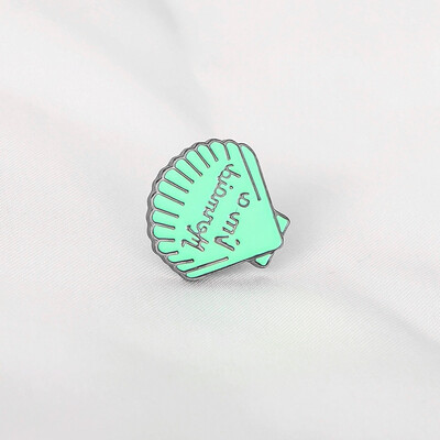 

Cute Letters Shell Button Pins 2019 Hot Design Brooches Creative Cartoon Female Brooch Green Coat Jacket Pin