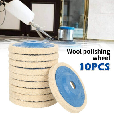 

10pcs 100mm 4 Inch Blue Wool Buffing Angle Grinder Wheel Felt Polishing Disc Pad Set The Maximum Speed 12000rmp