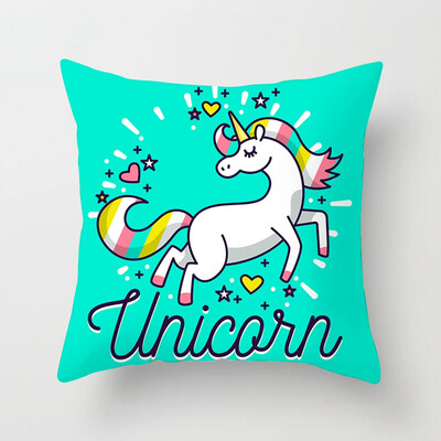 

Cartoon 45X45Cm Unicorn Throw Pillow Case Home Bedroom Soft Square Cushion Cover Office Sofa Car Decorative Pillowcase Item