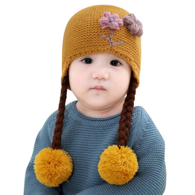 

Newborn Baby Hat Flower Baby Cap Infant Girls Bonnet Cute Hats Soft Cotton Toddler Knit Newborn Baby Photo Props 6-24M