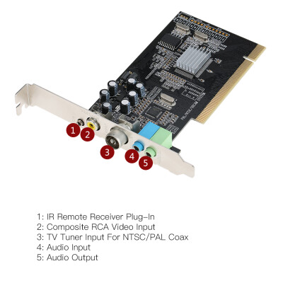 

PCI Internal TV Tuner Card MPEG Video DVR Capture Recorder PAL BG PAL I NTSC SECAM PC PCI Multimedia Card Remote