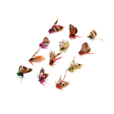 

12PCS 8 Fly Fishing Lure Baits Set Floating Insect Dry Flies Fishing Lure Set Artificial Soft Bait Feather Single Hook Pesca